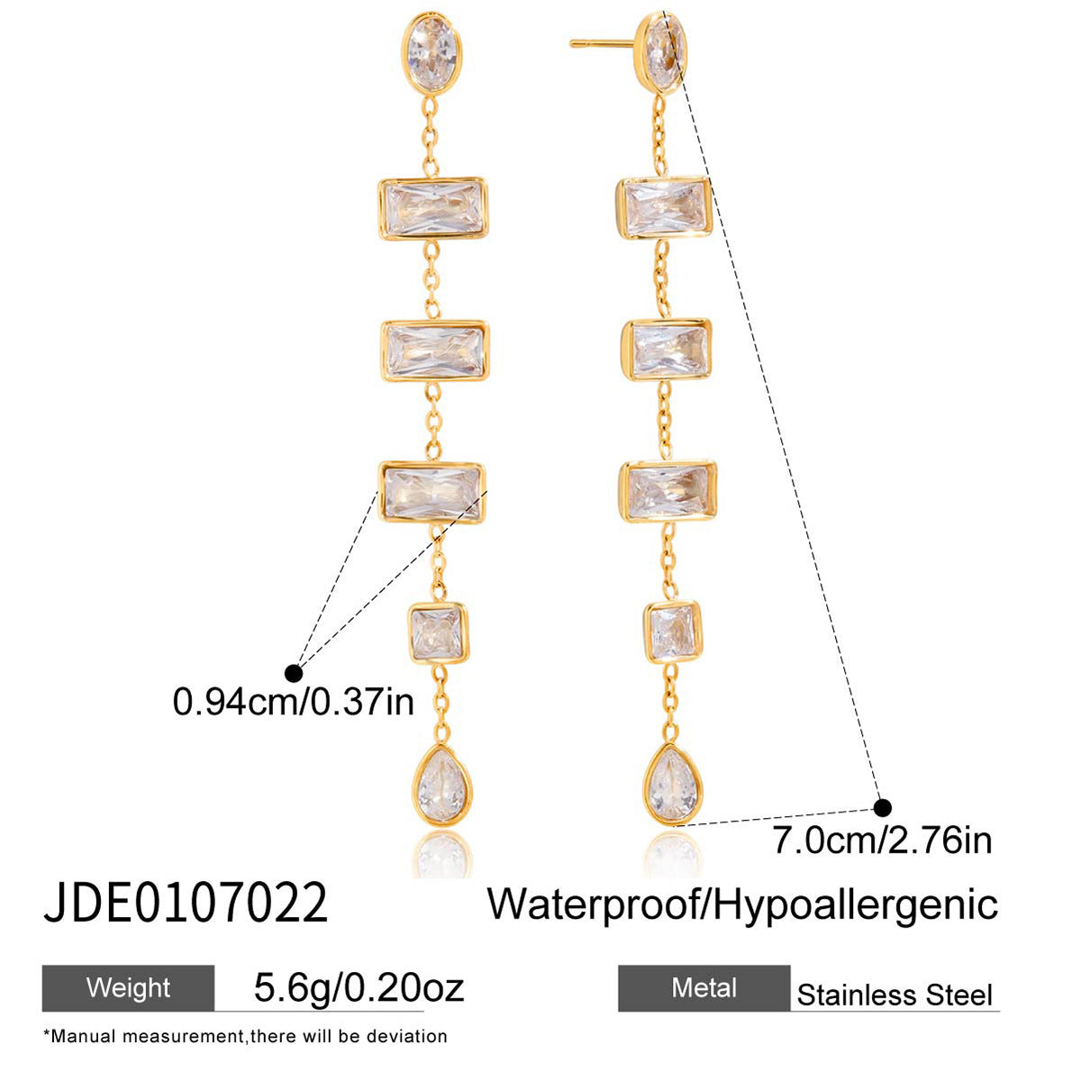 Color Zircon Tassel Earrings Collection