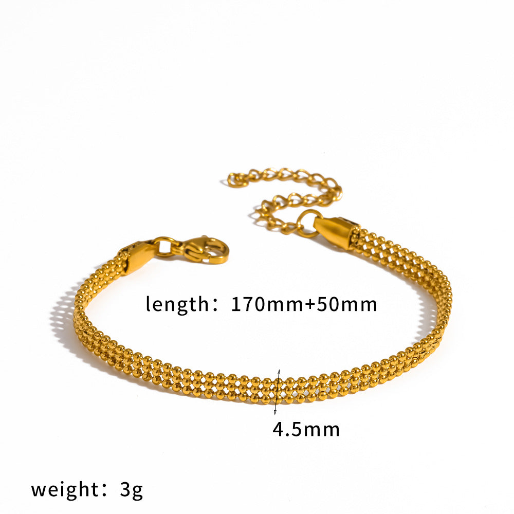 18k Gold Plated 304 Stainless Steel Bracelet Diy Jewelry Accessories Chain Accessories Cuban Chain Twist Chain Bracelet Wholesale
