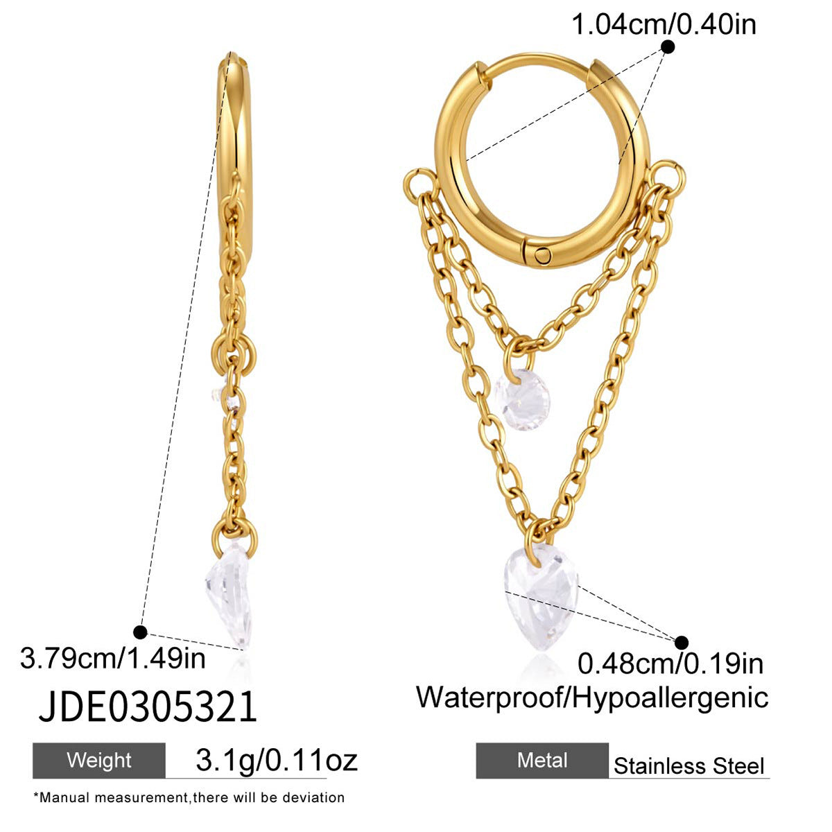 Layered Chain Huggie Earrings Collection