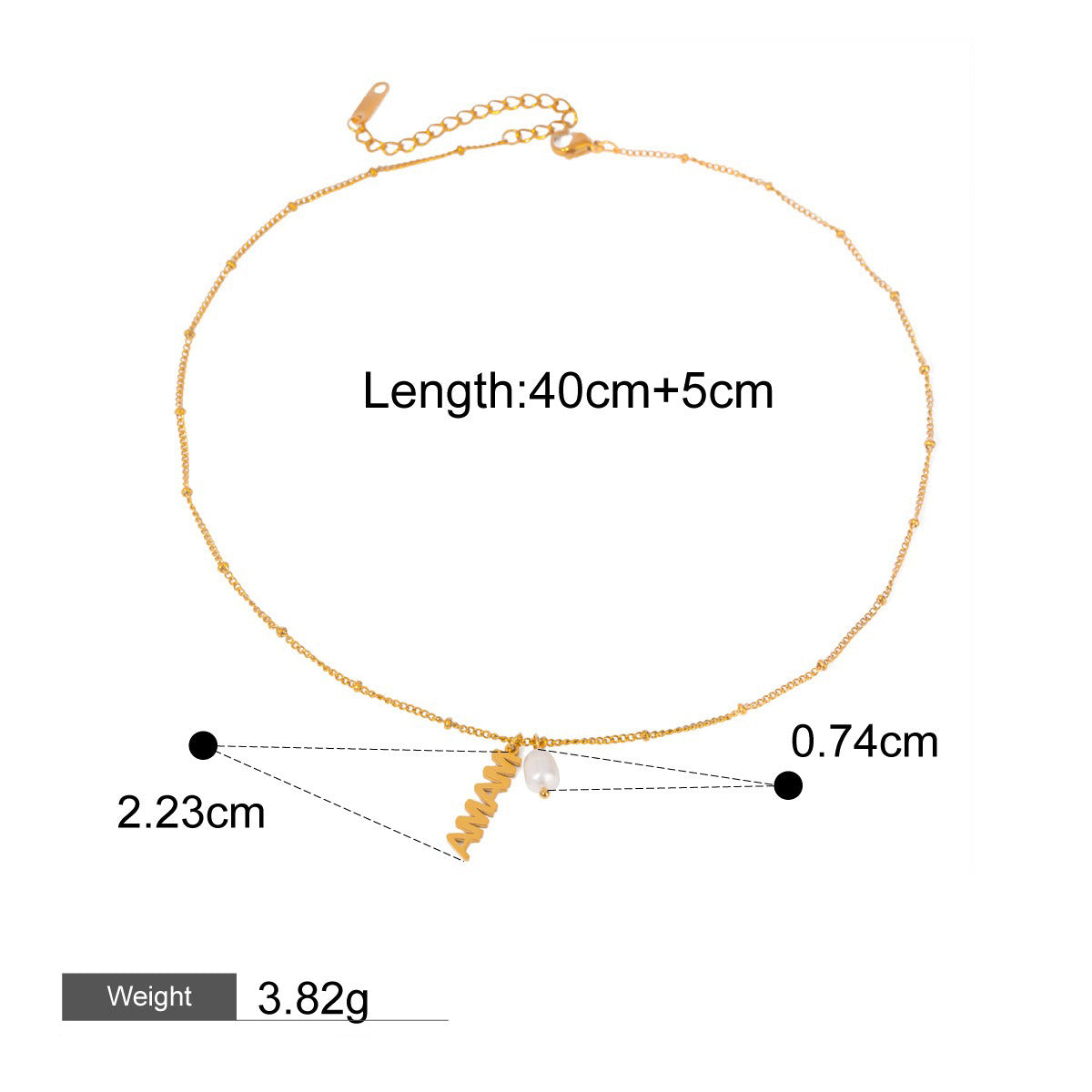 18K gold heart with the letters "MOM" exquisite design of the necklace and ring set
