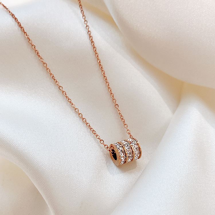 Titanium Steel Electroplating 18K Small Waist Gold Silver Rose Gold Female Trendy Popular Simple Cold Style Clavicle Chain Necklace