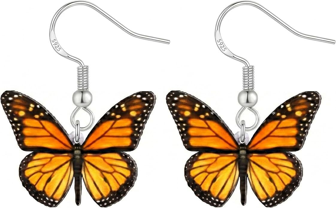 Acrylic Cartoon Butterfly Pendant Earrings