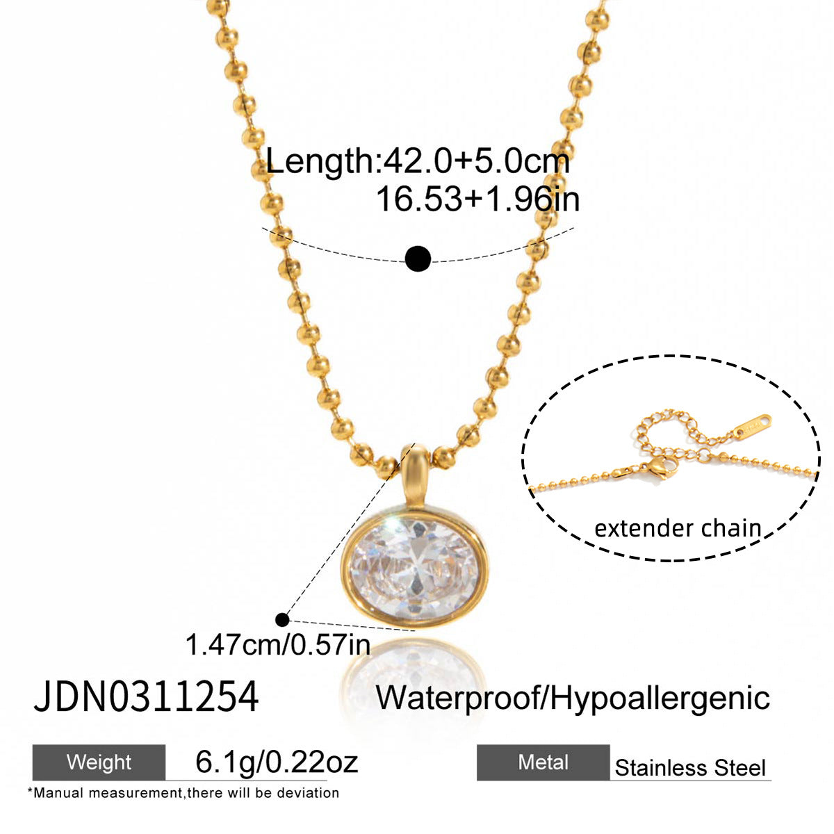 Pearl Zircon Chain Necklace Collection