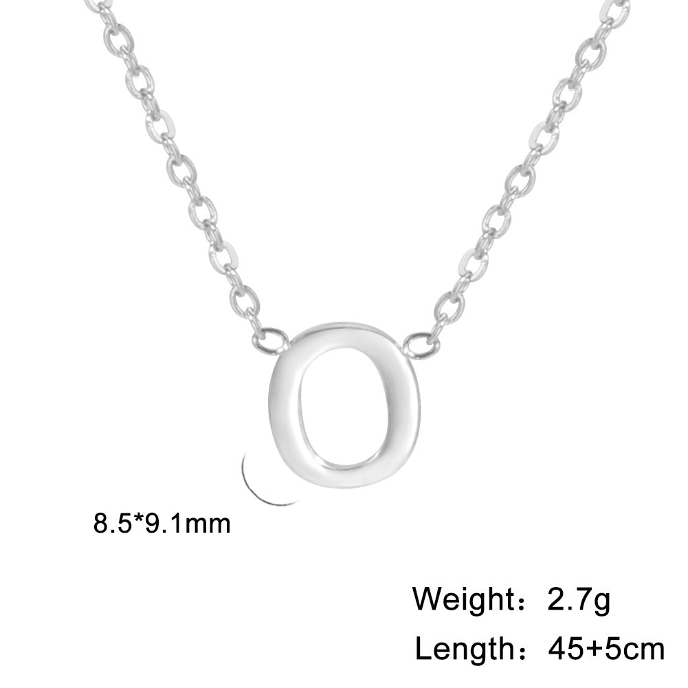 Hot-Selling Welded 26 Letters 18K Real Gold Electroplated Non-Fading Small Pendant Jewelry 304 Material Stainless Steel Necklace