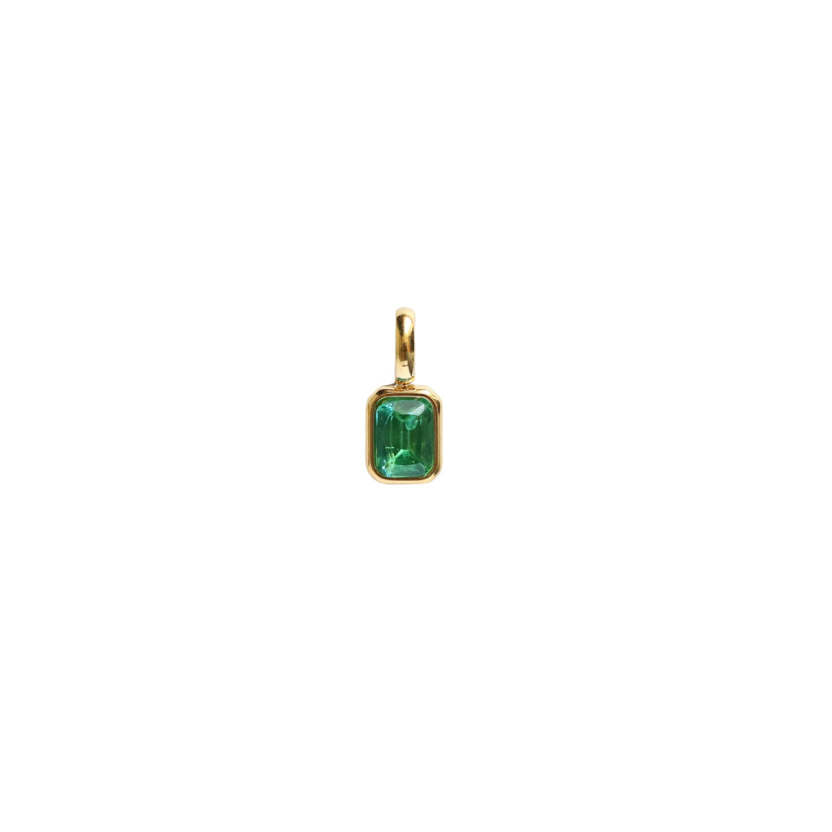 18K gold birthstone with letter design elegant necklace