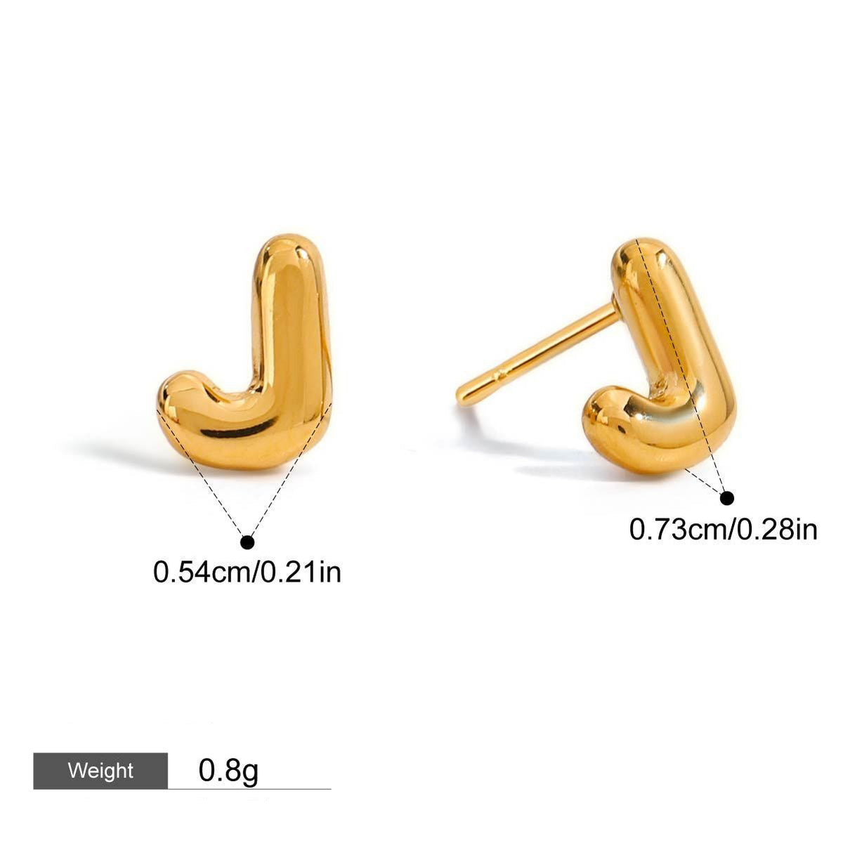 18K gold 26 letters design classic fashion earrings