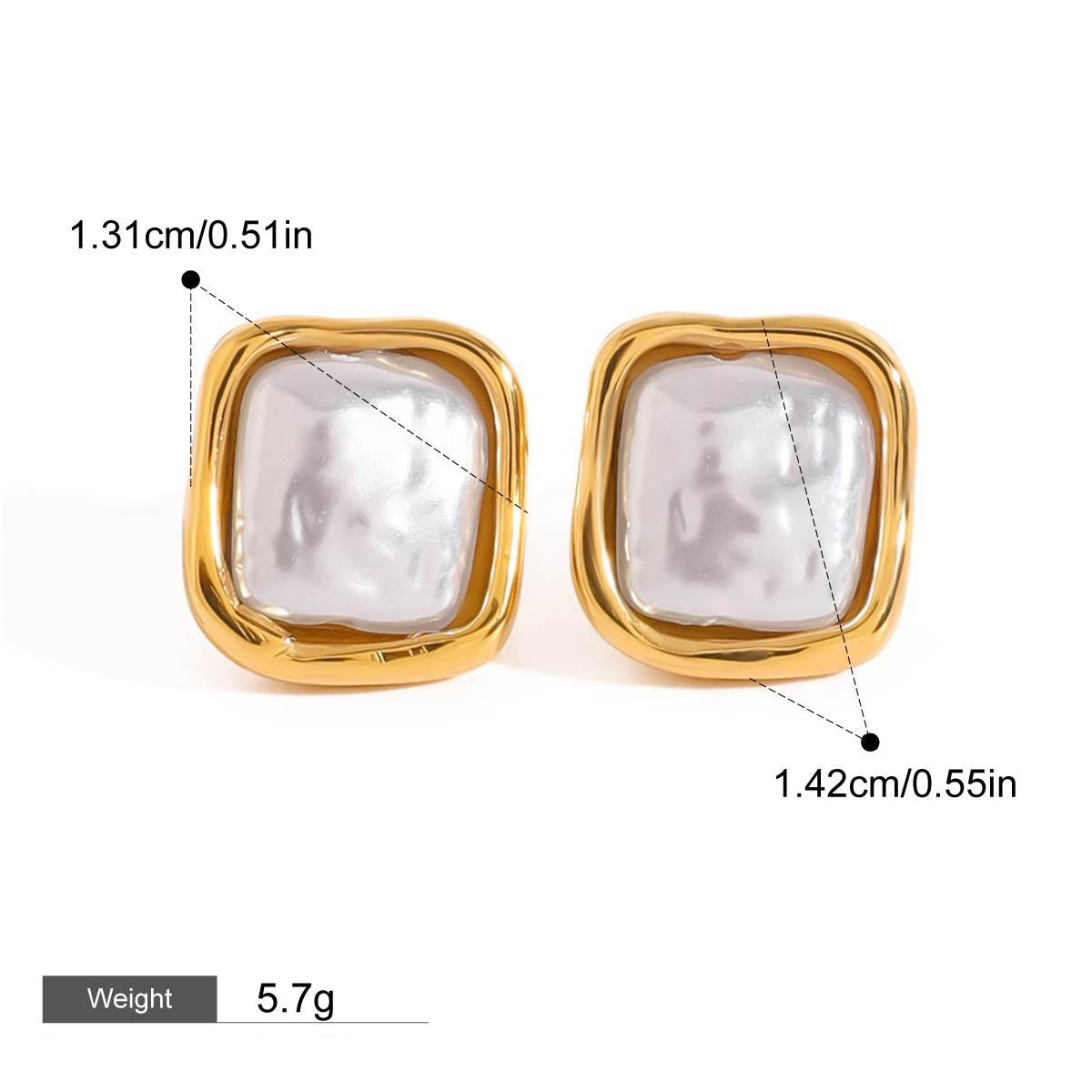 18K gold inlaid irregular pearls exquisite design noble necklace earrings ring set
