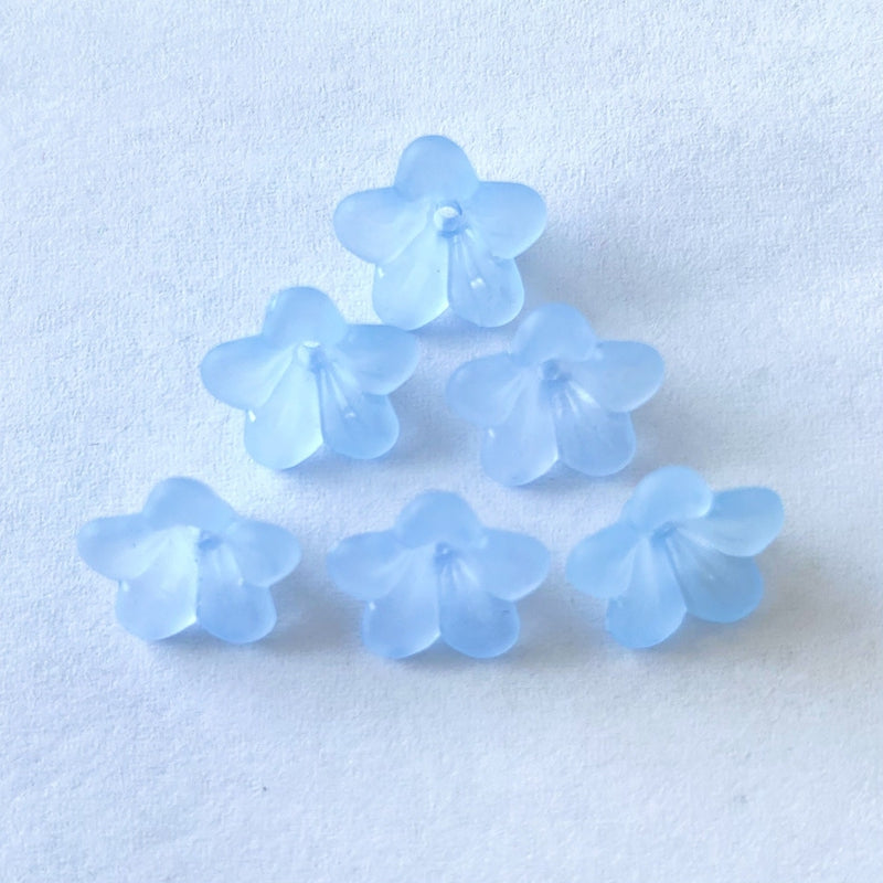 Matte Acrylic 5-Petal Blossom Beads, Translucent Center-Drilled Spacers For DIY Vintage Hair Sticks, Dangle Earrings & Pendant Crafts.