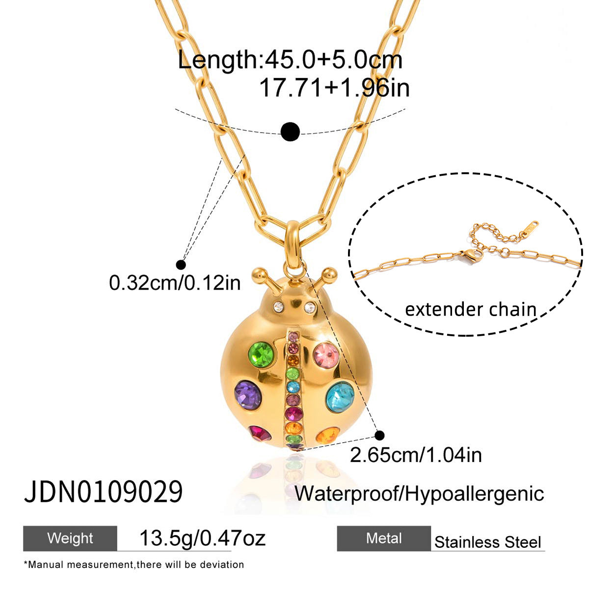 Zircon Ladybug Pendant Necklace Collection
