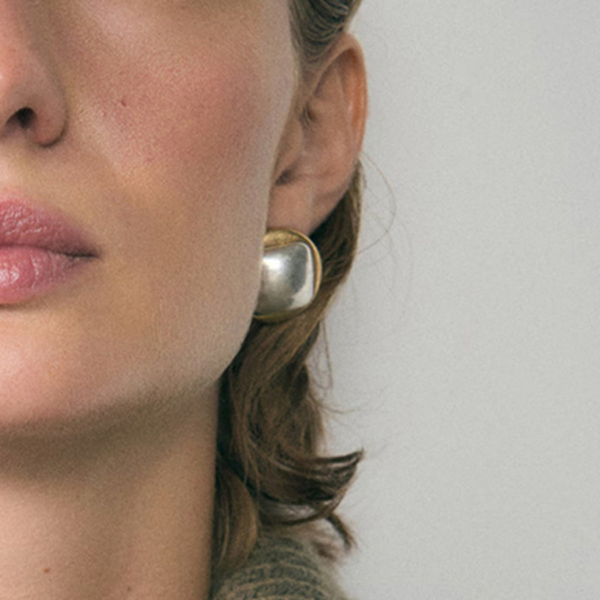 18K gold geometric shape with ocean style design exquisite and fashionable earrings, necklace and ring set