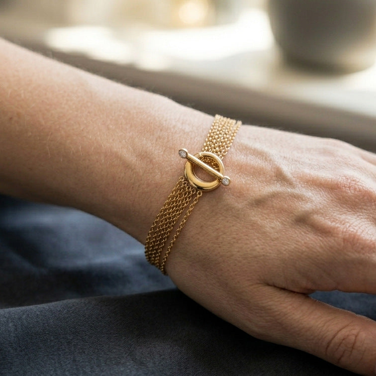 Layered Toggle Zircon Bracelet