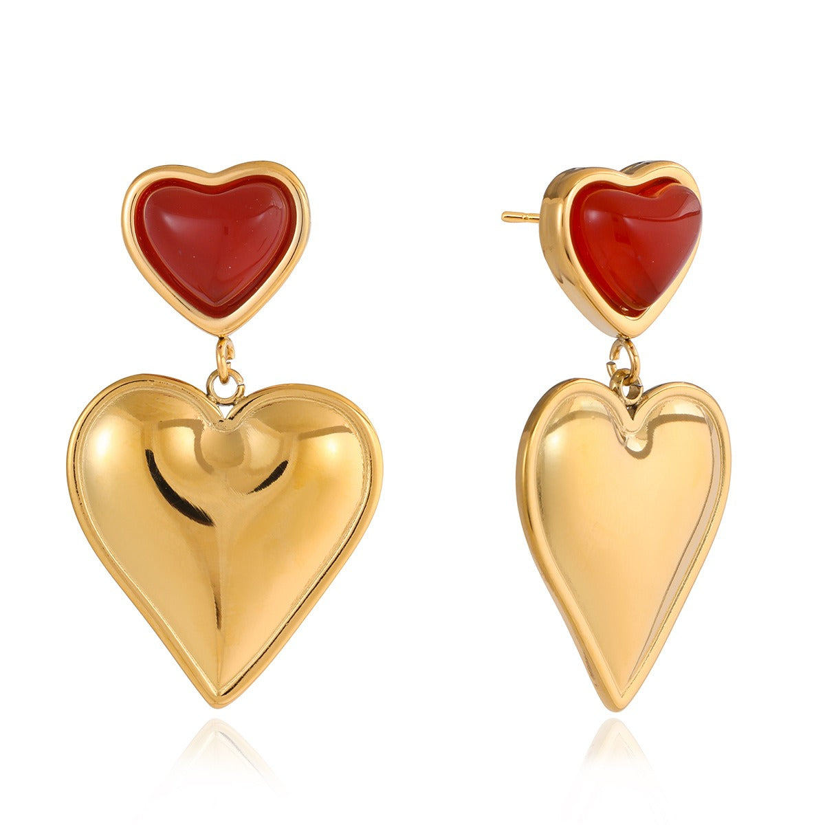 18K gold heart-shaped luxury earrings