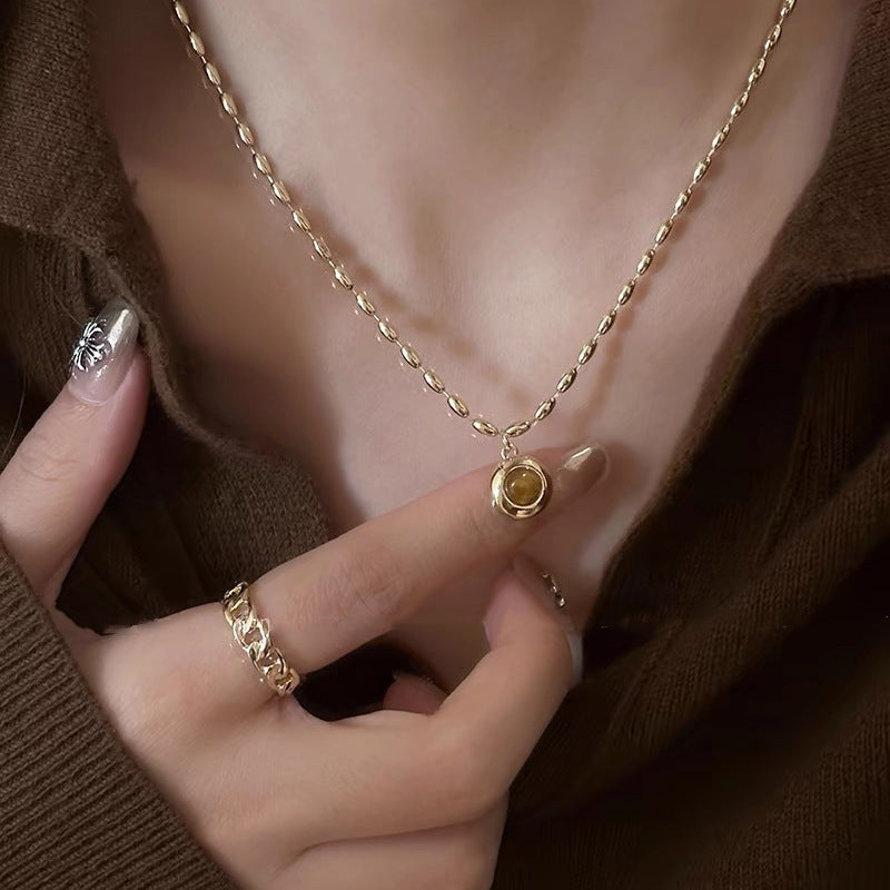 S925 Sterling Silver Pearl Necklace For Women, Niche Design, Light Luxury, Stylish And Versatile, High-End Clavicle Chain Accessory, Trendy