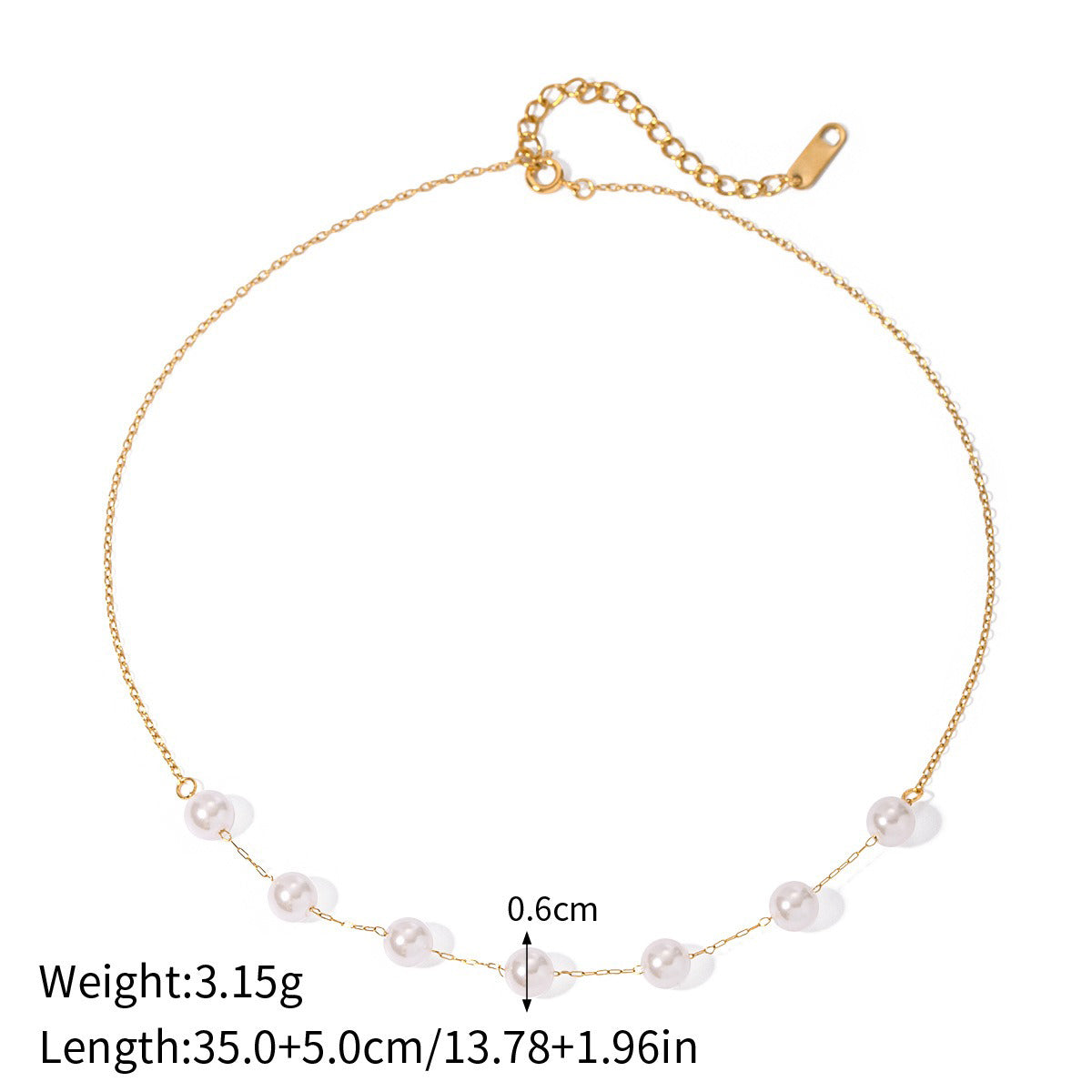 18K gold inlaid irregular pearl design light luxury noble necklace