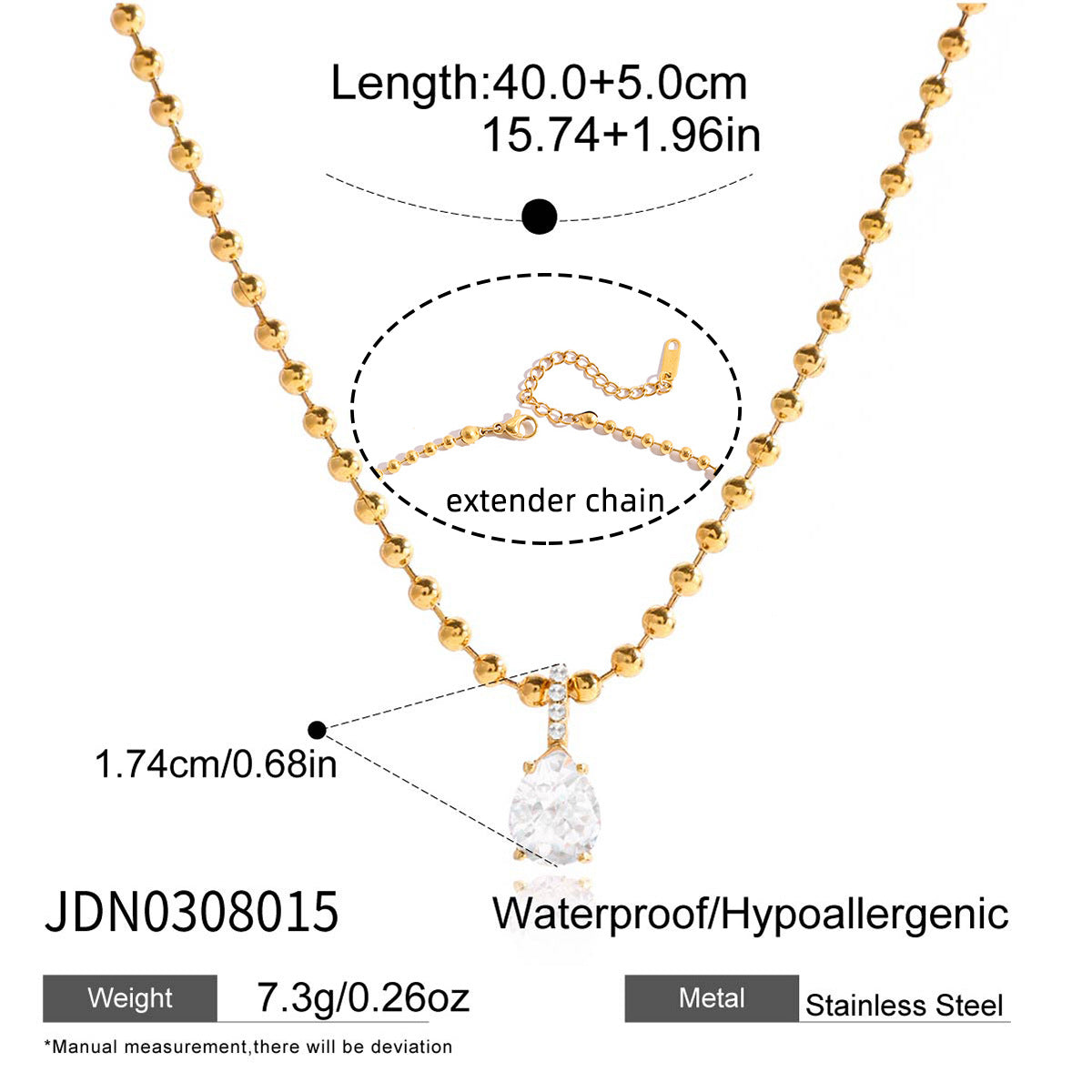 Pearl Zircon Chain Necklace Collection