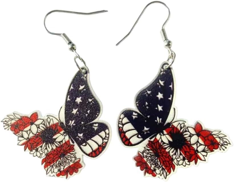Acrylic Cartoon Butterfly Pendant Earrings