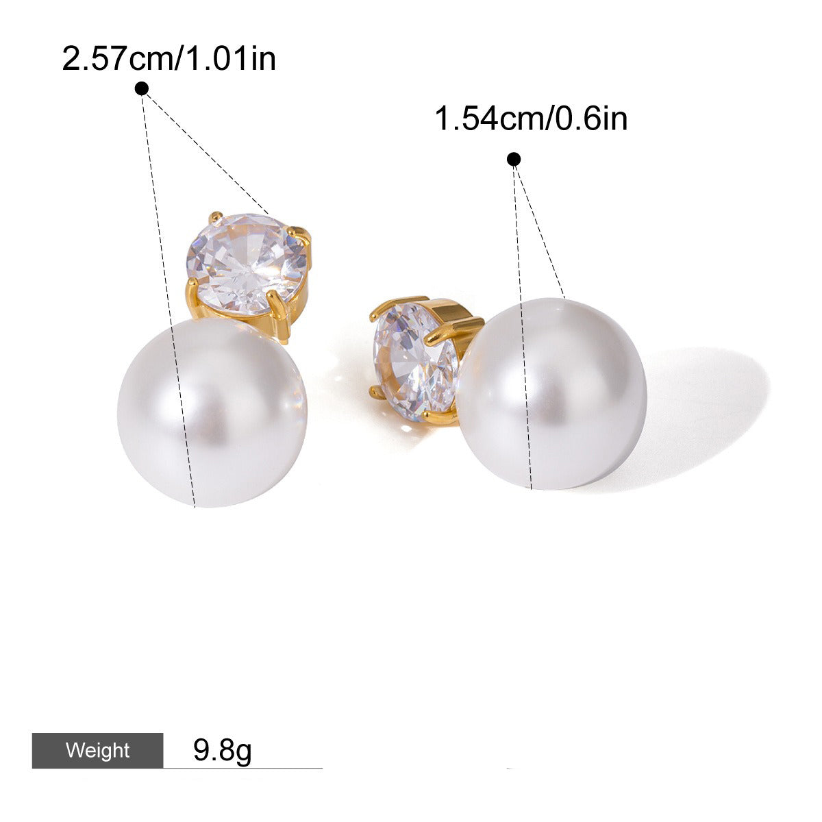 18K gold inlaid pearls exquisite design noble earrings