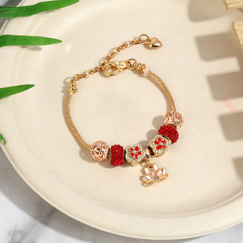 Cross-Border Christmas Gift Crystal Beaded Bracelet Pan's Girls' Jewelry Halloween DIY Kidsren's Snake Bone Bracelet