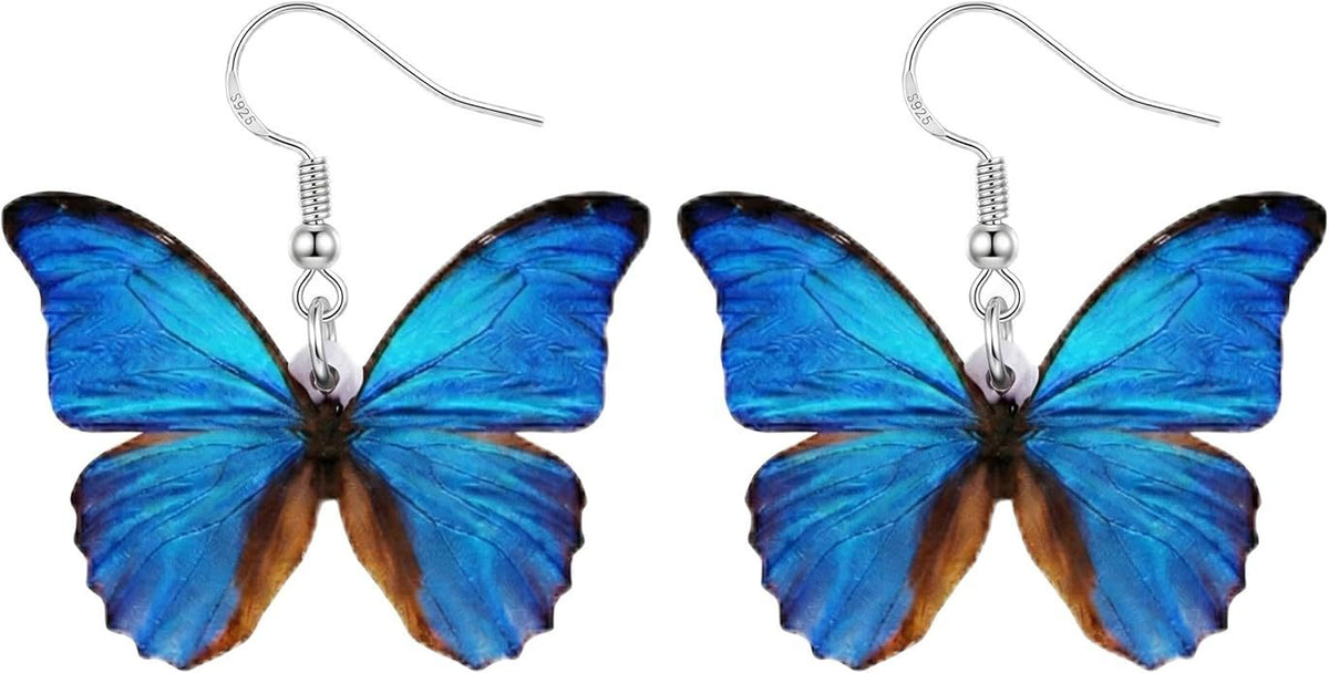 Acrylic Cartoon Butterfly Pendant Earrings