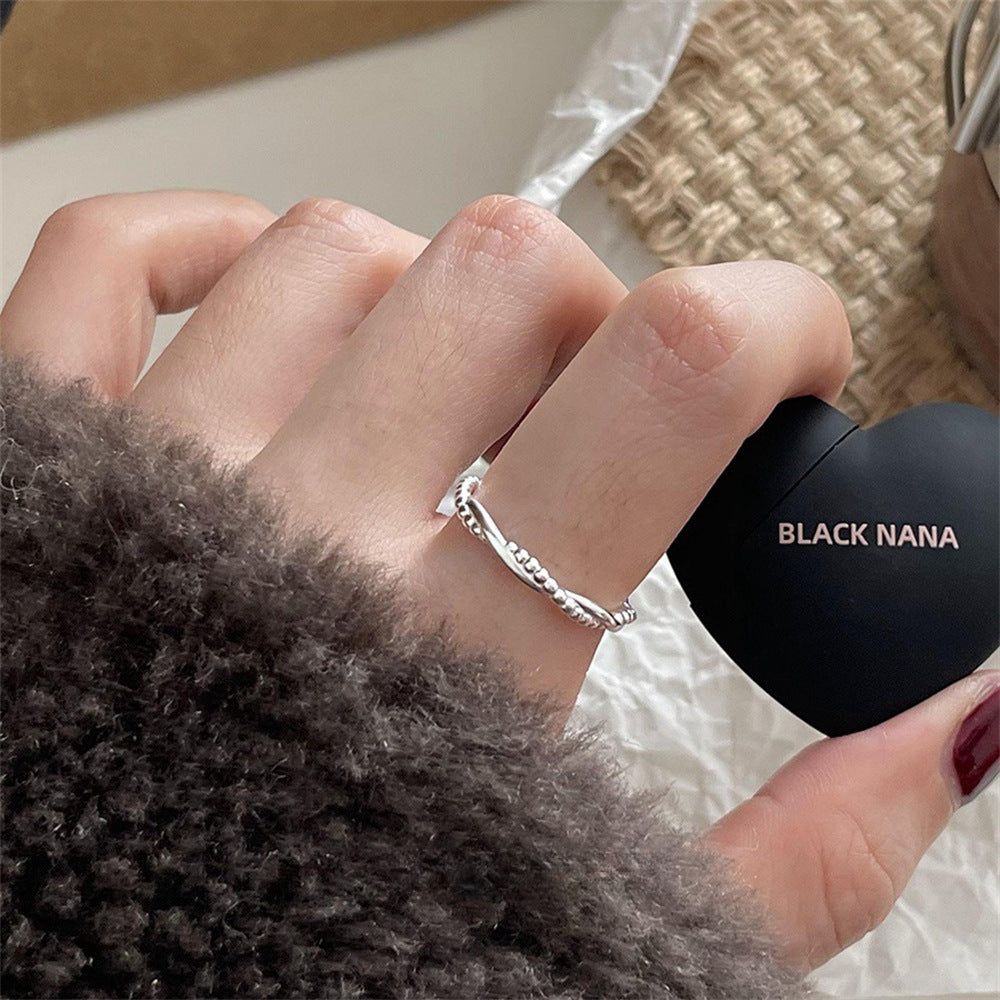 Elegant Light Luxury 925 Sterling Silver Plain Band Zircon Ring, Women Heavy Craft Minimalist Stackable Tarnish Resistant Wholesale