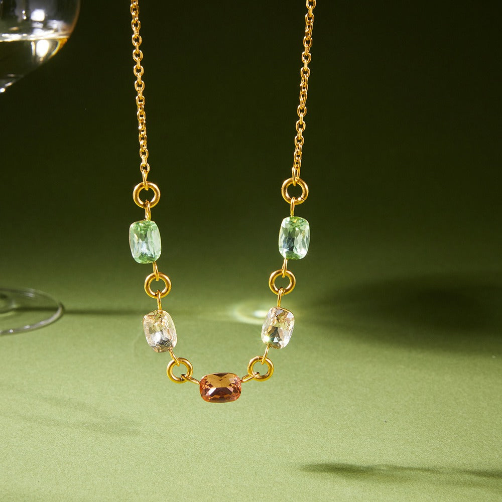 Rainbow Zircon Necklace