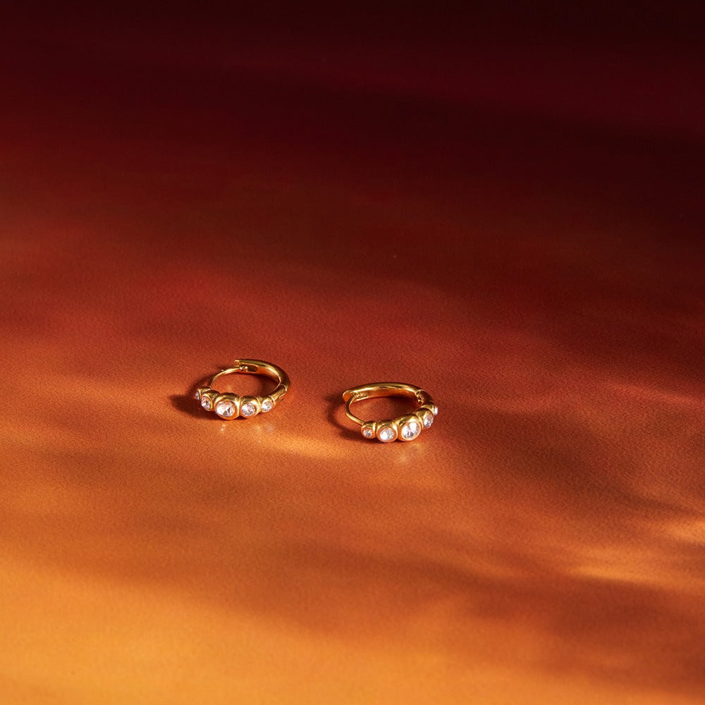 Zircon Huggie Earrings Collection