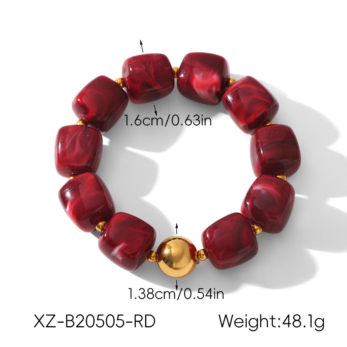 Acrylic Geometric Stainless Steel Beaded Bracelet