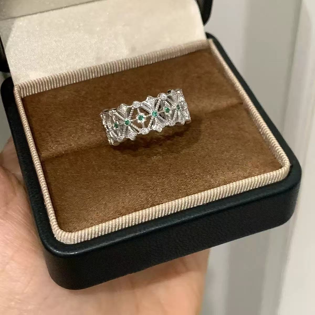 Niche Design 925 Sterling Silver Zircon Plain Band Ring For Women, High Sense Heavy Craft Stackable Tarnish Resistant Ring