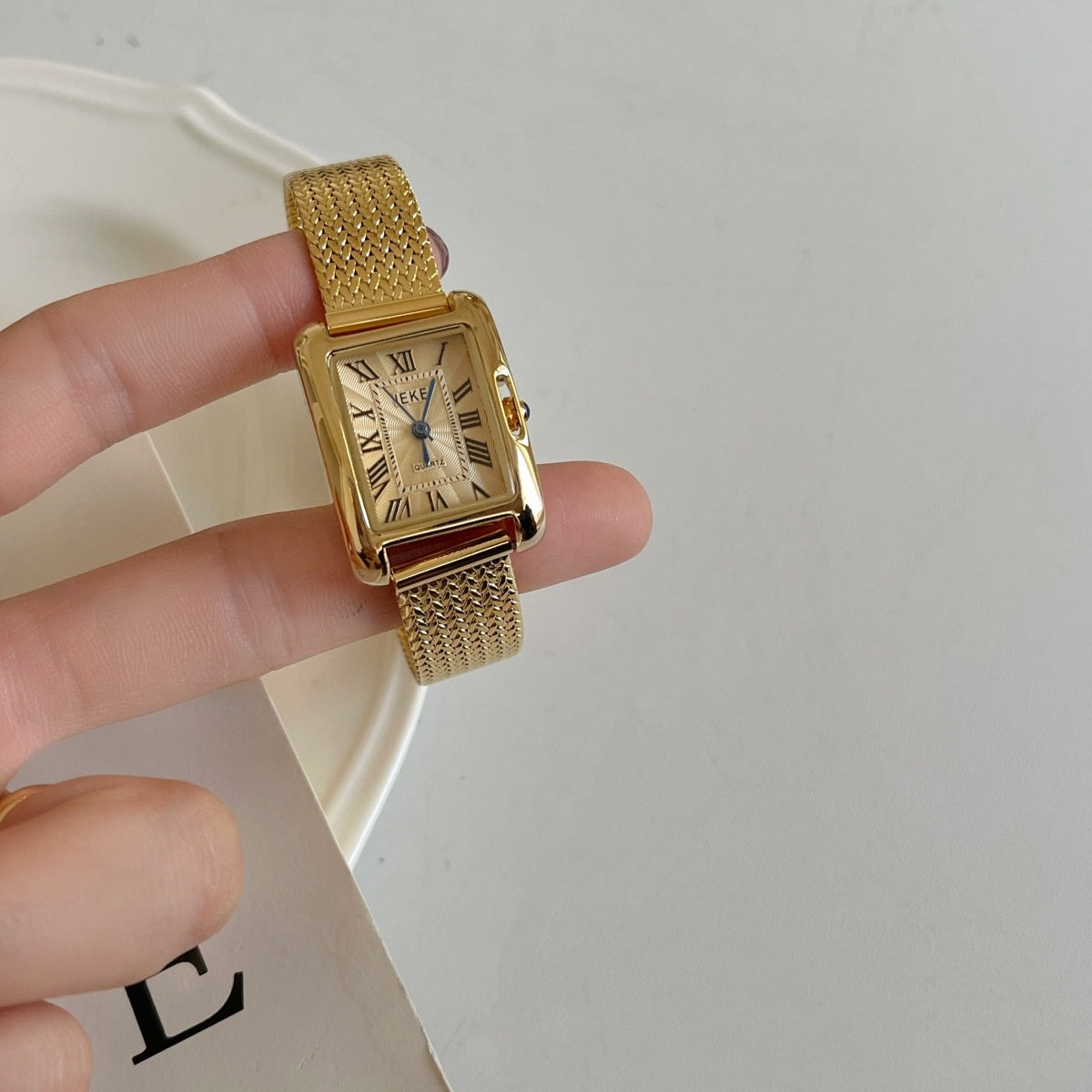 Lady's Roman Retro Wheat Strap Square Watch