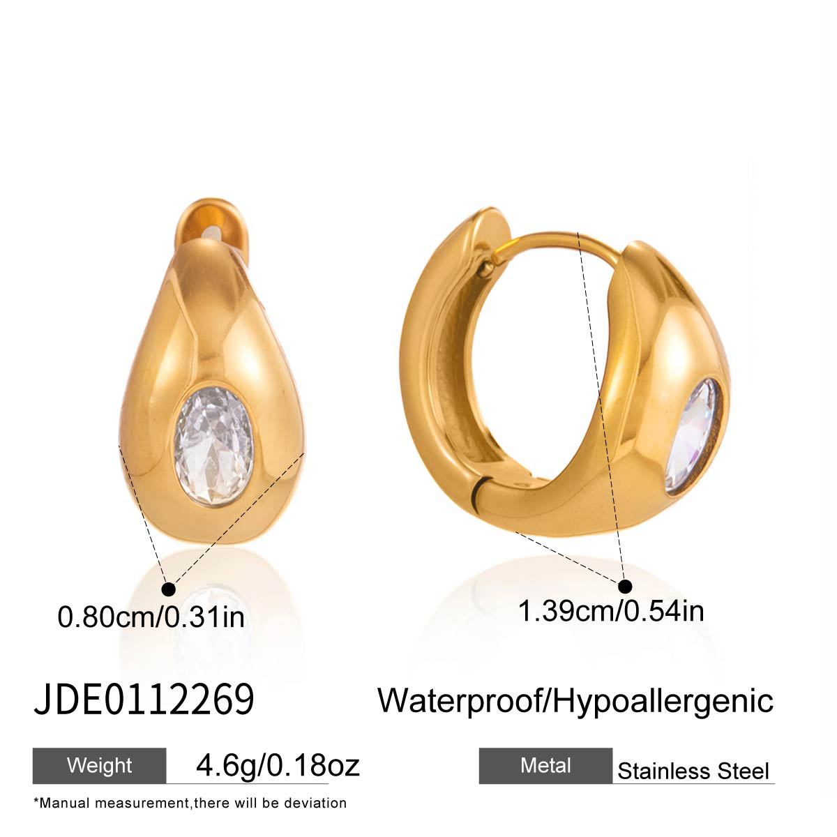 Mixed Shape Zircon Hoop Earrings Assortment