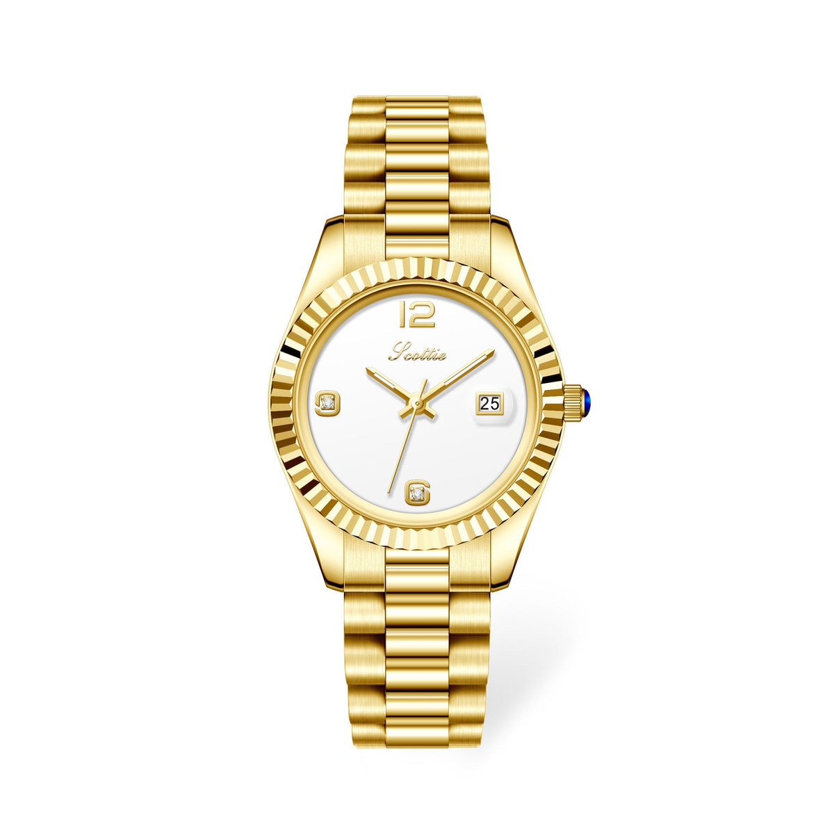 Diamond Shining Women's Steel Band Quartz Watch