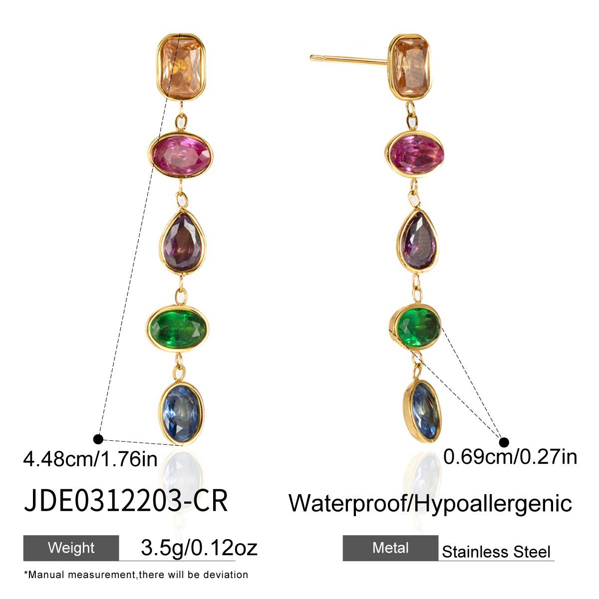 Color Zircon Tassel Earrings Collection