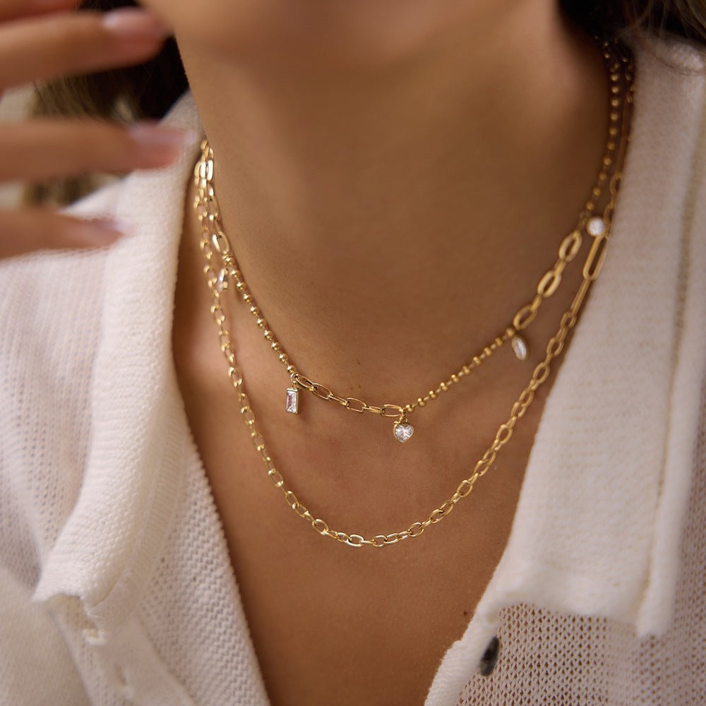 Zircon Charm Necklace Collection