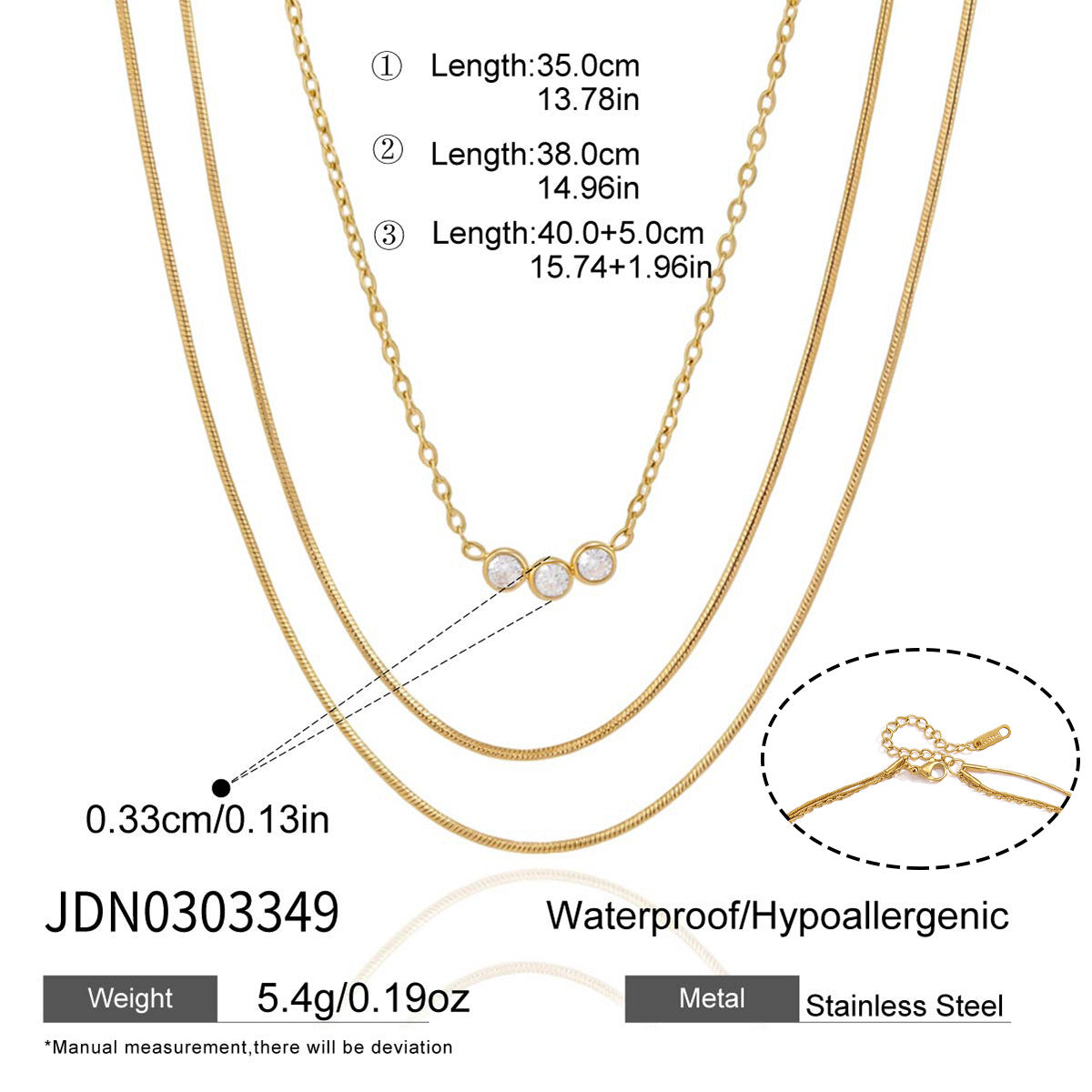 Double Layer Zircon Necklace Collection