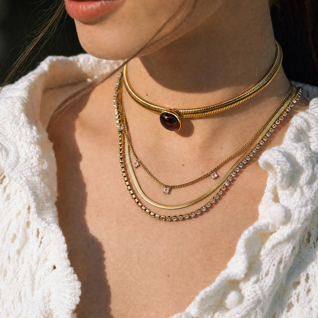 Amber Resin Choker Necklace Collection