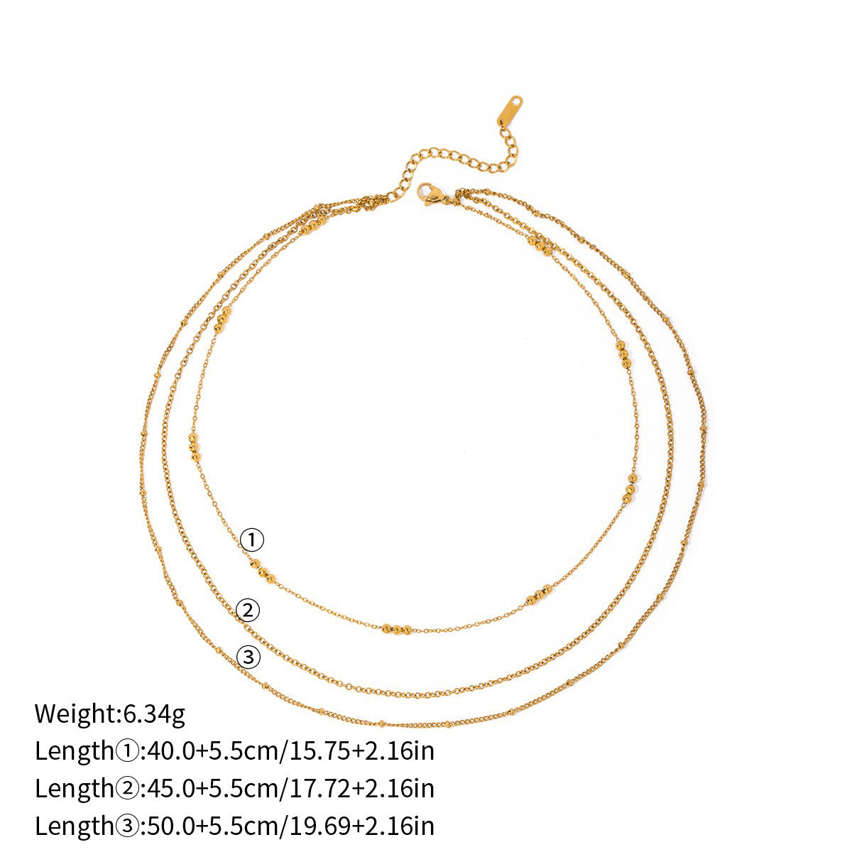 18K gold geometric design exquisite and noble necklace, ring and earring set