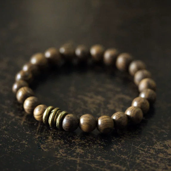 Natural Sandalwood Bead Bracelet