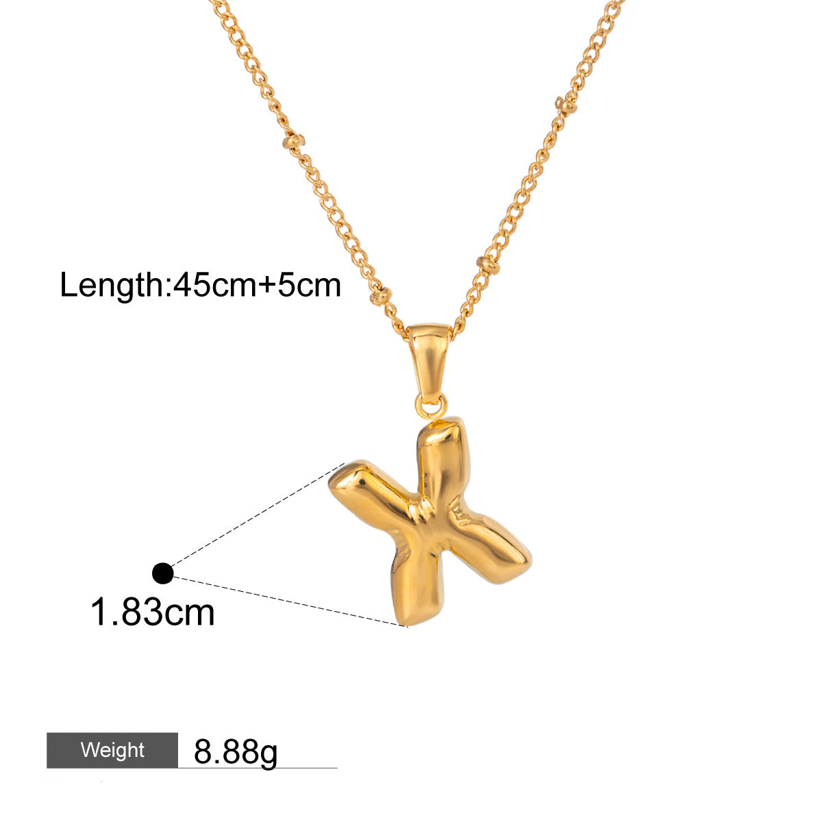 18K gold letters with birthstone design beautiful and dazzling necklace