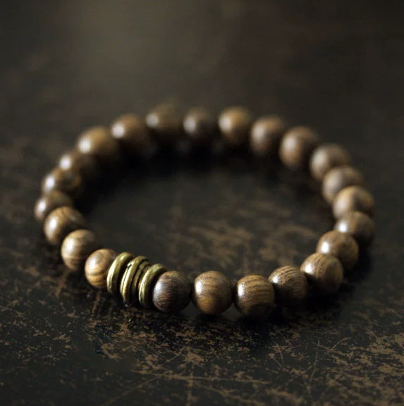 Natural Sandalwood Bead Bracelet