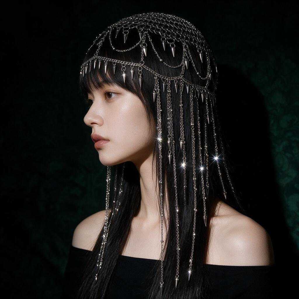 Handcrafted Intricately Carved Head Chain Headdress