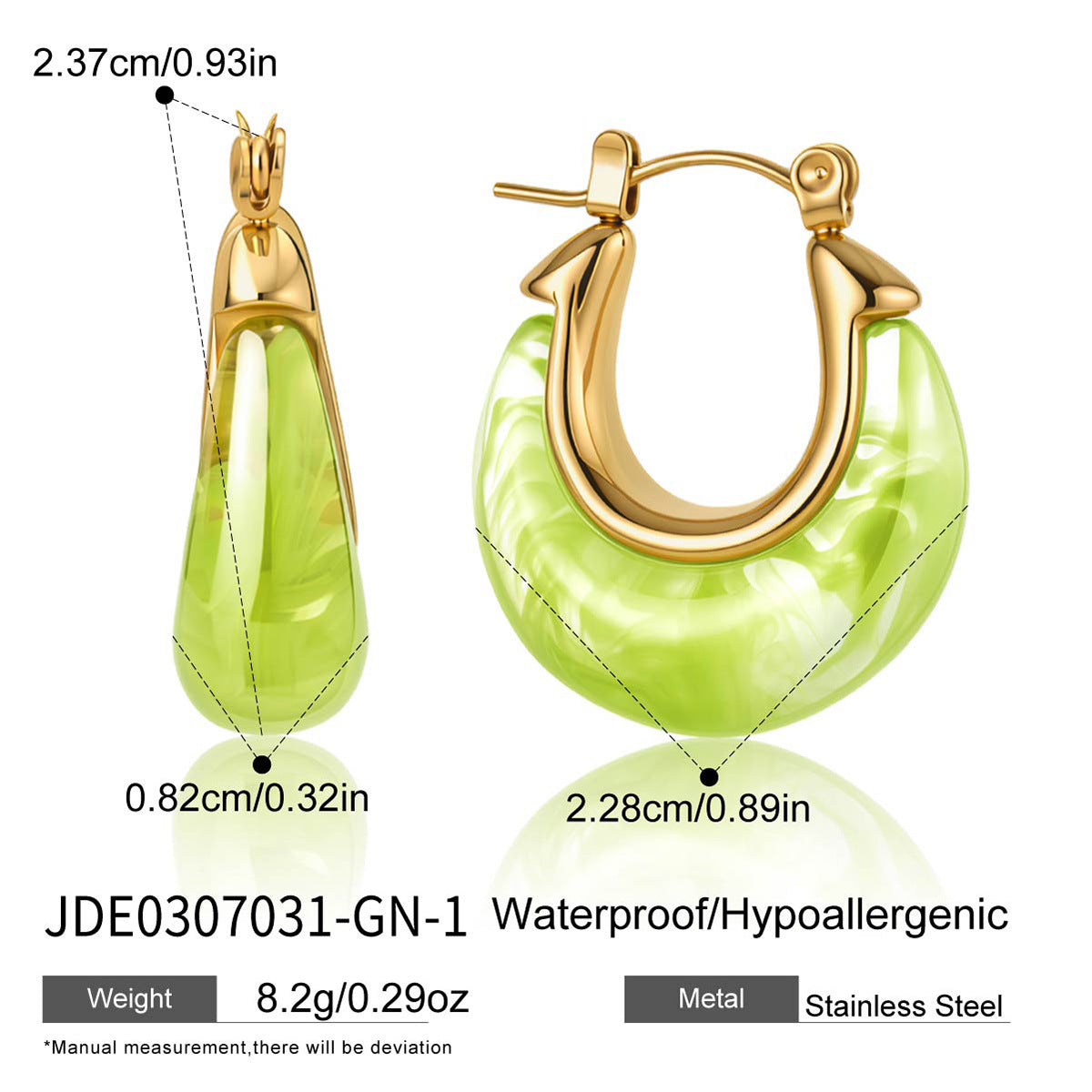Color Resin Huggie Earrings Collection