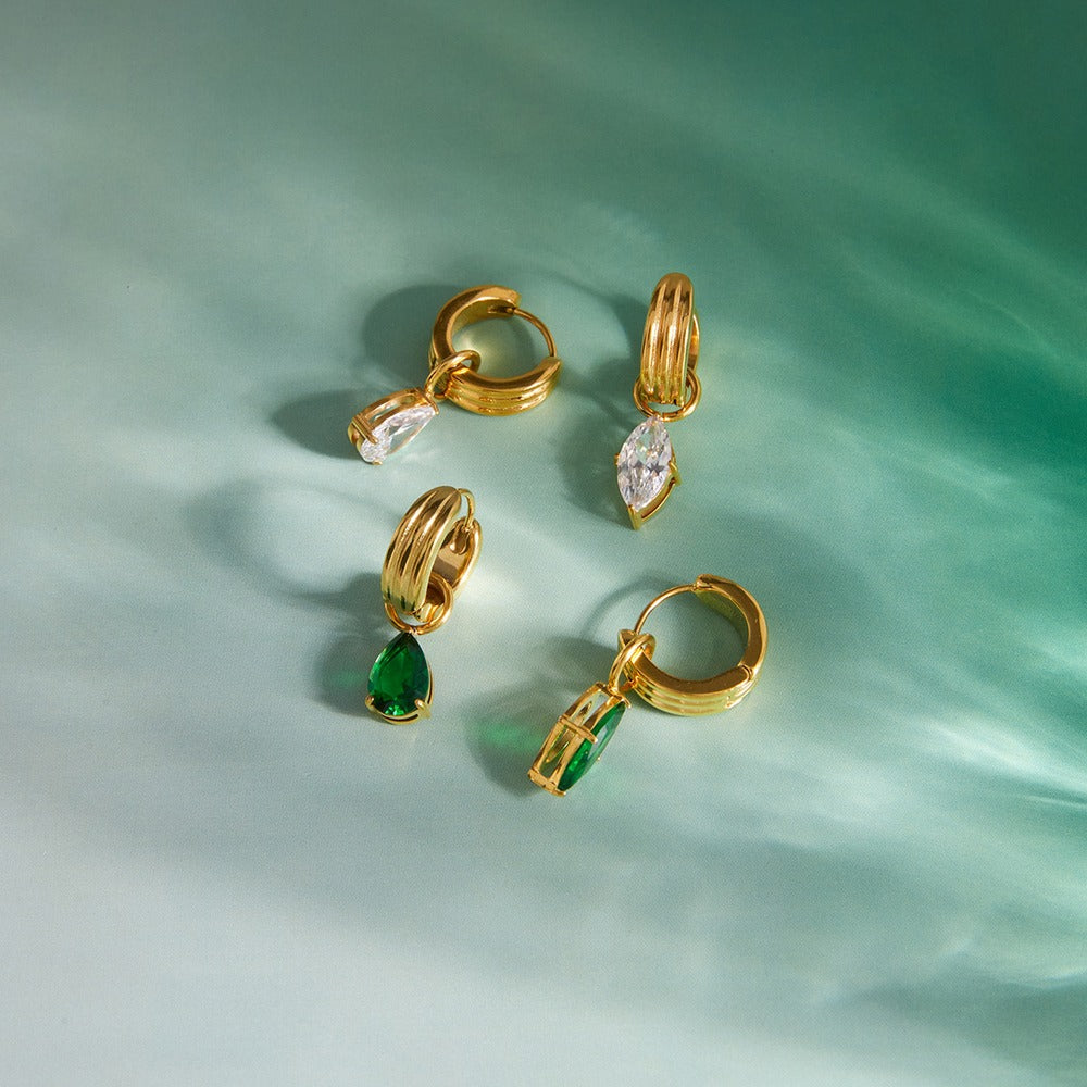 Green Zircon Earrings Collection