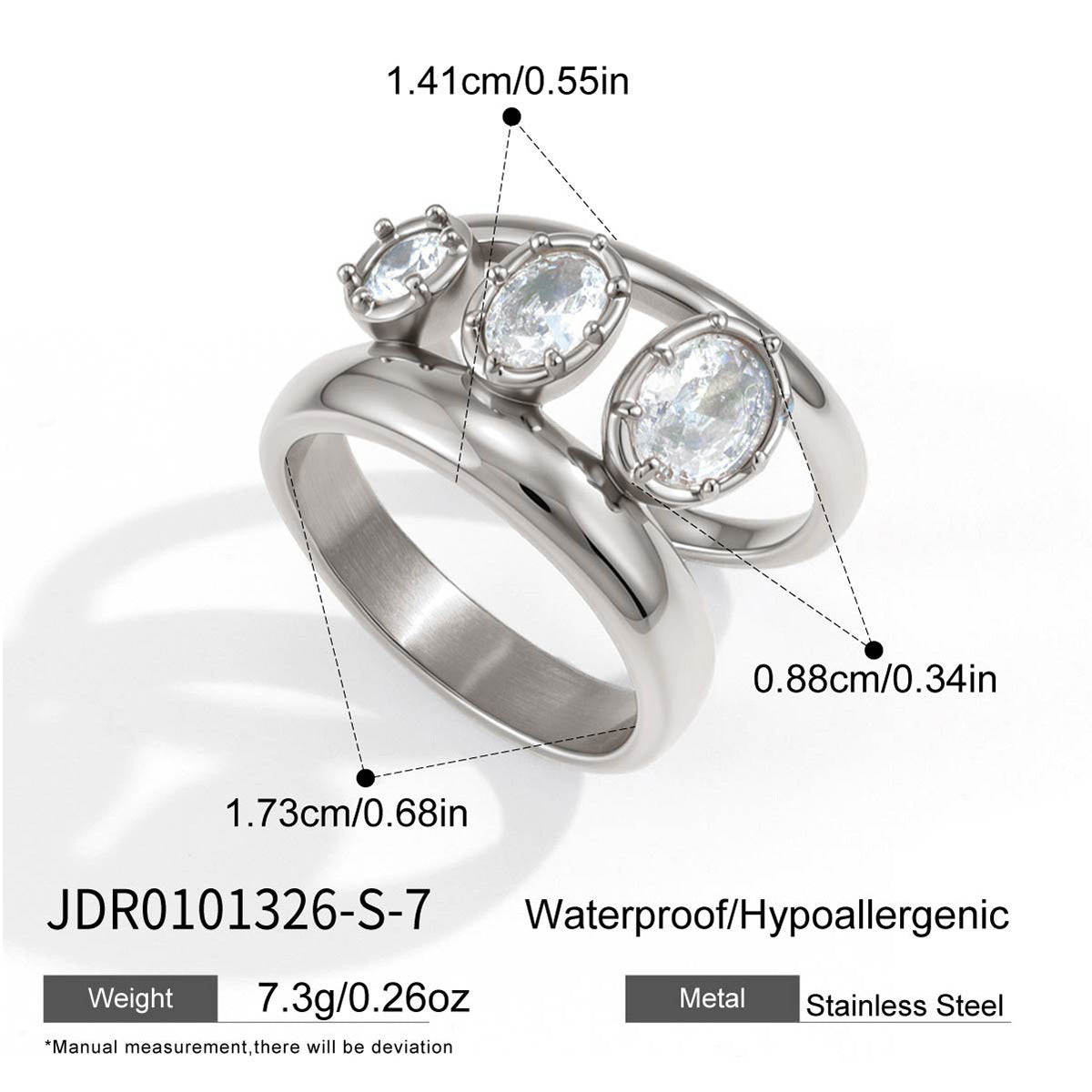 Sliding Zircon Ring Collection