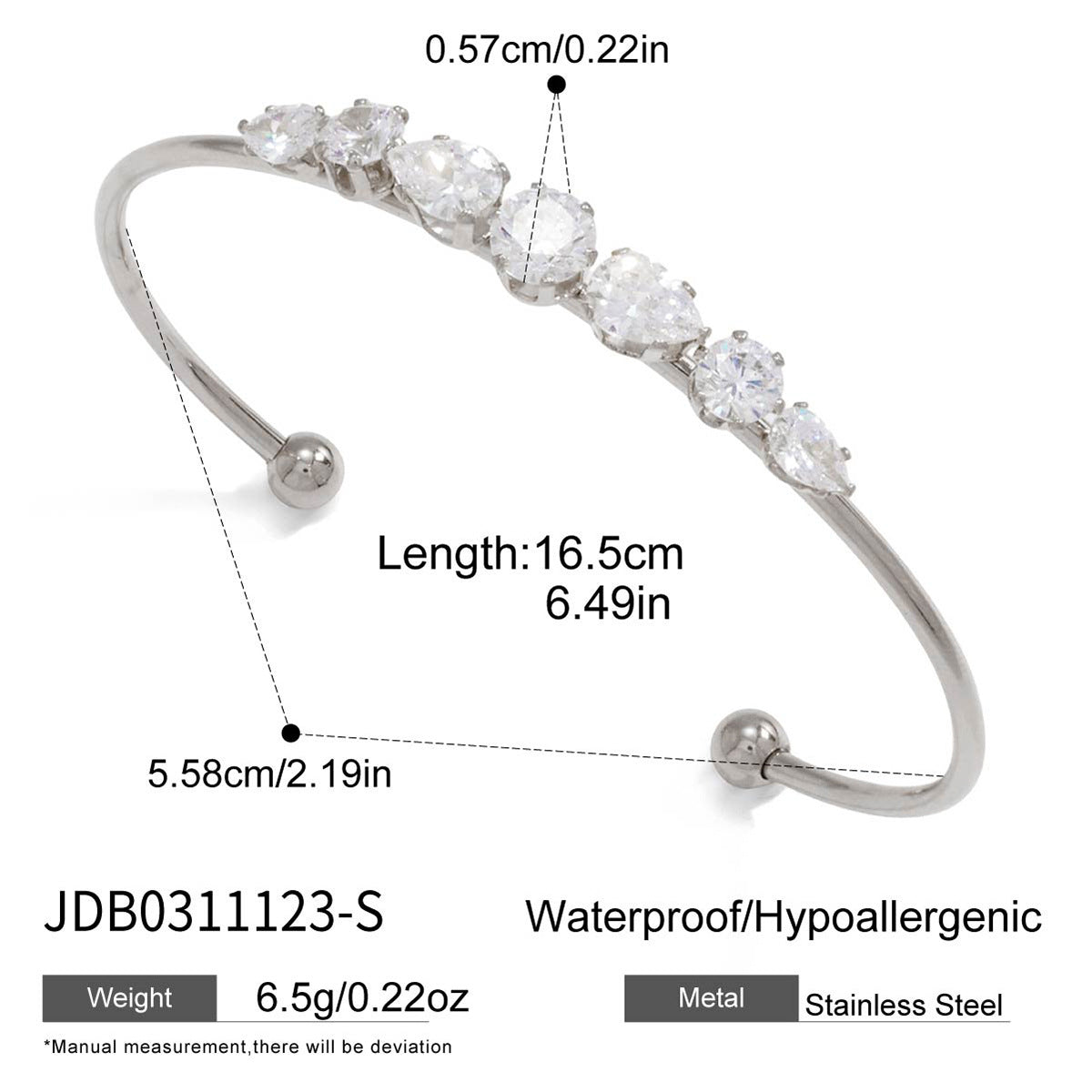 Silver Zircon Bangle Collection