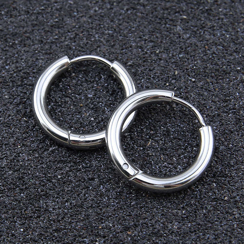 Polished Stainless Steel Earrings Simple And Versatile