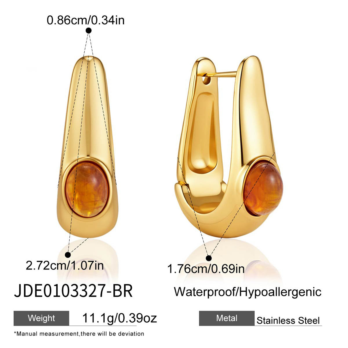 Teardrop Resin Huggie Earrings Collection