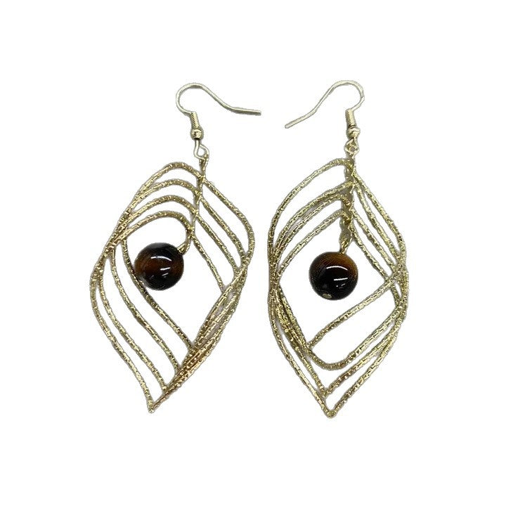 French Vintage Style Resin Round Tassel Hook Earrings For Women, Niche High Sense Elegant Light Luxury Delicate Versatile Ear Jewelry