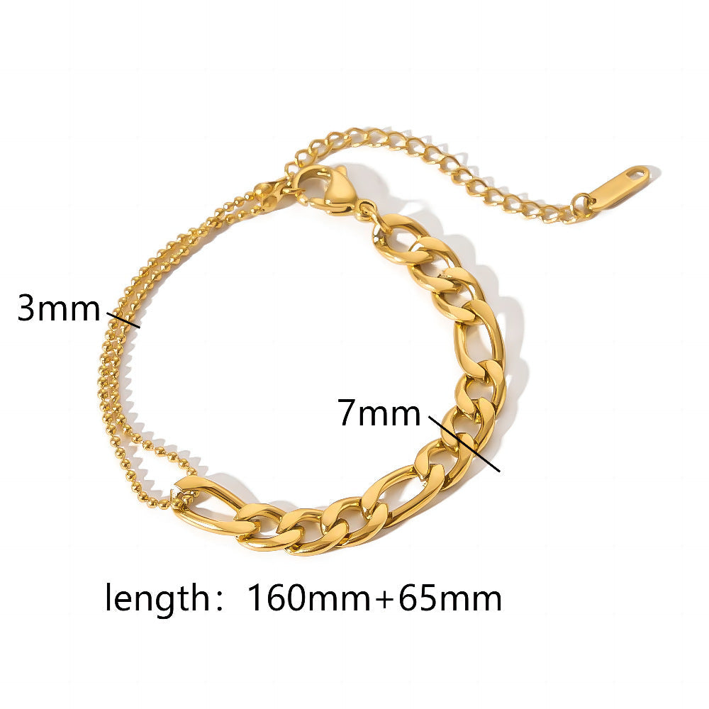 18k Gold Plated 304 Stainless Steel Bracelet Diy Jewelry Accessories Chain Accessories Cuban Chain Twist Chain Bracelet Wholesale