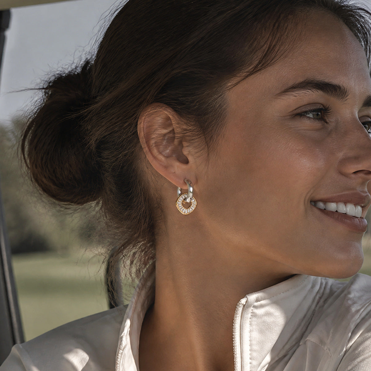 Zircon Circle Drop Earrings Collection