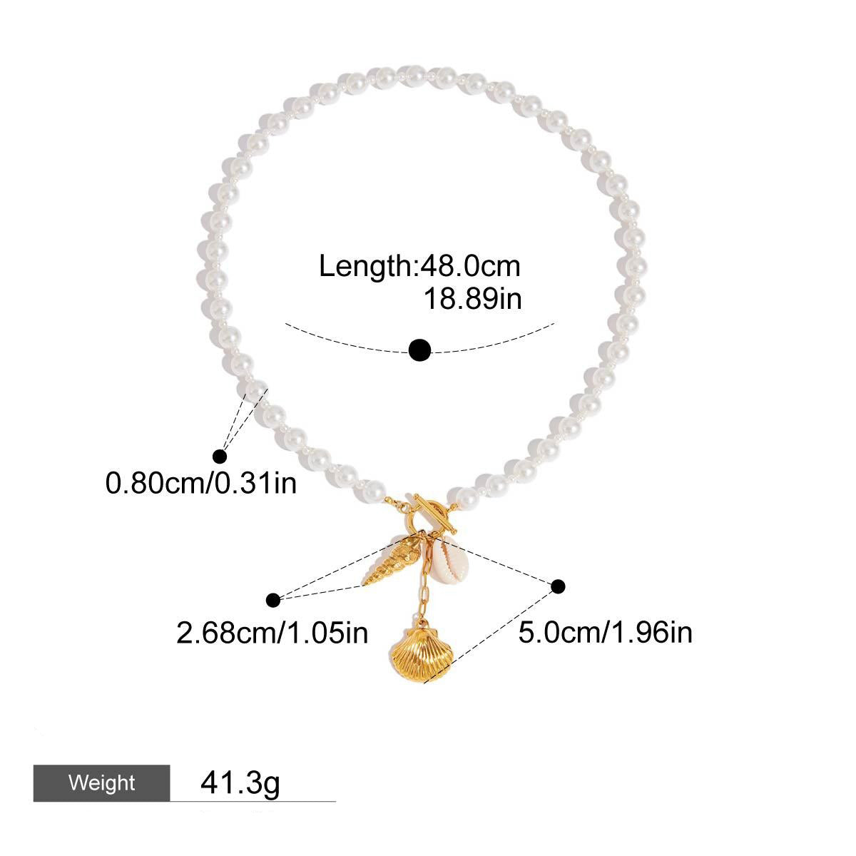18K gold shell with conch design exquisite high-end necklace